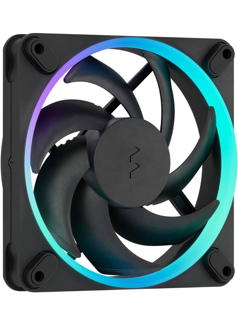 Fractal Design Momentum 12 RGB 120mm PWM ARGB Case Fan – 350–2200 RPM, 62.44 CFM Airflow, 2.42 mmH₂O Static Pressure, Fluid Dynamic Bearing, Gen 2 Addressable RGB (16 LEDs), Zero RPM Mode, Daisy-Chain Support – Black | FD-F-MR1-1201 - Image 1